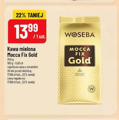 Kawa mielona Woseba Mocca Fix Gold promocja w POLOmarket