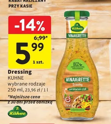 Dressing Kühne Vinaigrette promocja w Intermarche