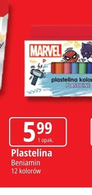 Plastelina Beniamin 12 kolorów promocja w Leclerc