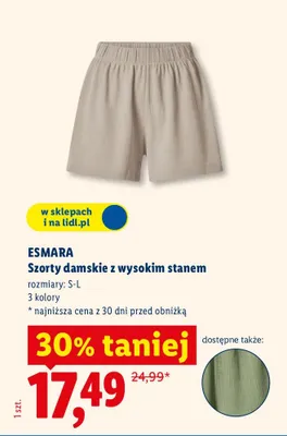 Szorty damskie z wysokim stanem promocja w Lidl