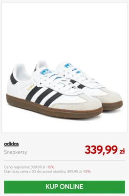 Sneakersy Adidas Samba promocja w eobuwie.pl