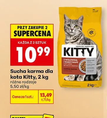 Sucha karma dla kota Kitty promocja w Biedronka