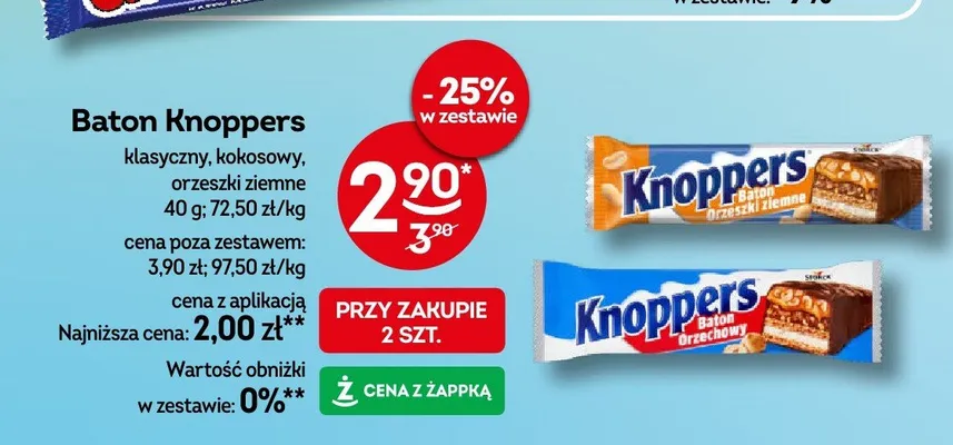 Baton Knoppers klasyczny promocja w Żabka