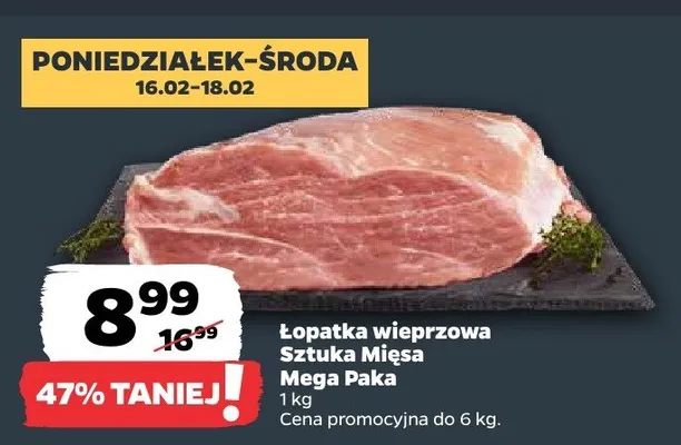 Łopatka wieprzowa Mega Paka Sztuka Mięsa promocja w Netto