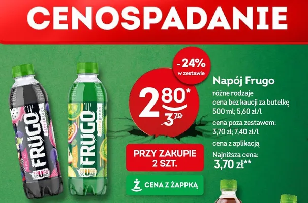 Napój Frugo różne rodzaje promocja w Żabka