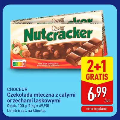 Czekolada mleczna z całymi orzechami laskowymi Choceur promocja w Aldi