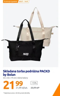 Torba podróżna składana PACKD by Bolan 55x33x19 cm promocja w Action