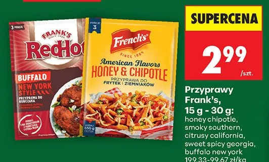 Przyprawa Frank's honey chipotle promocja w Biedronka