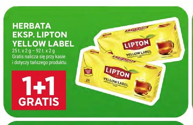 Herbata ekspresowa Lipton Yellow Label promocja w Stokrotka