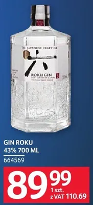 Gin Roku 43% 700 ML promocja w Selgros