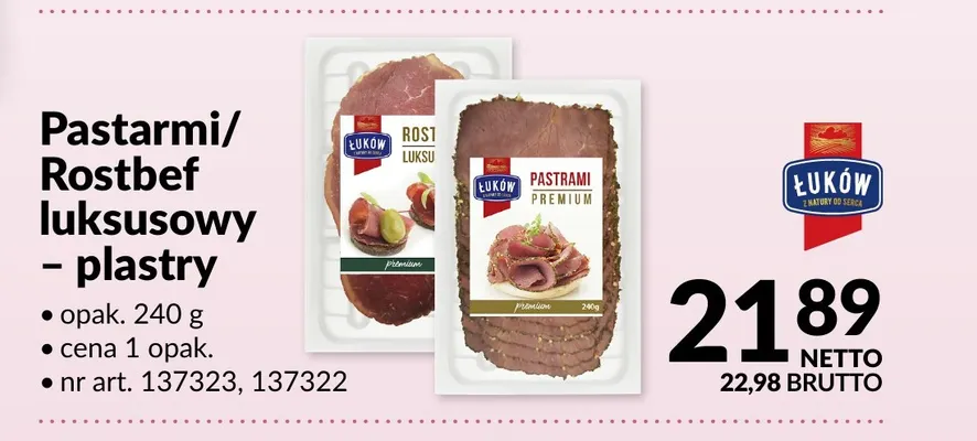 Rostbef luksusowy plastry Łuków promocja w Makro