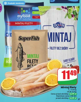 Mintaj filety Myfood promocja w Dino