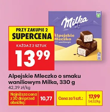 Alpejskie mleczko o smaku waniliowym promocja w Biedronka
