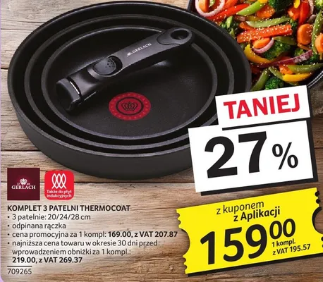 KOMPLET 3 PATELNI THERMOCOAT promocja w Selgros