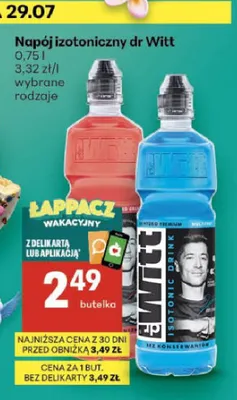 Napój izotoniczny dr Witt czerwony promocja w Delikatesy Centrum