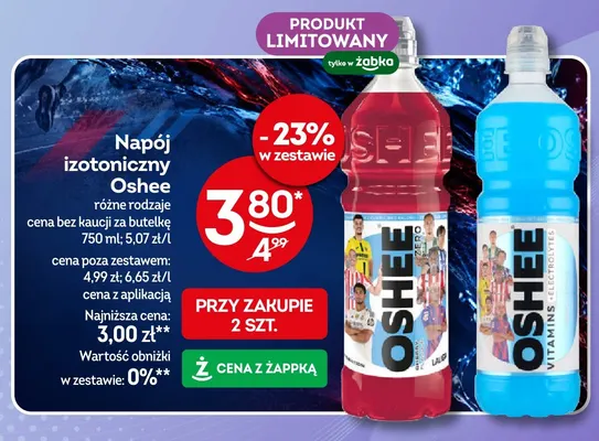 Napój izotoniczny Oshee Zero Cherry promocja w Żabka