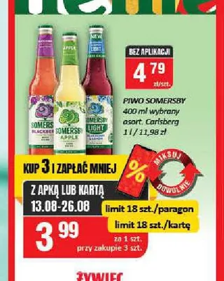 Piwo smakowe Somersby Blackberry promocja w Chorten