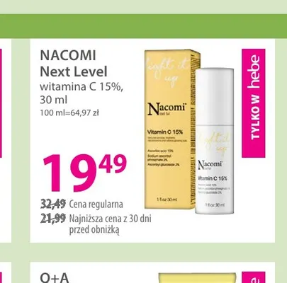 Serum witamina C 15% Next Level Nacomi promocja w Hebe