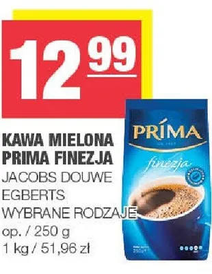 Kawa mielona Prima Finezja Jacobs Douwe Egberts wybrane rodzaje promocja w SPAR