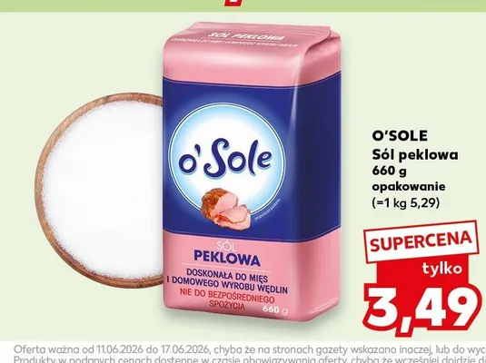 Sól peklowa O'Sole promocja w Kaufland