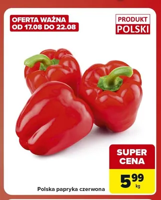 Polska papryka czerwona promocja w Carrefour Market