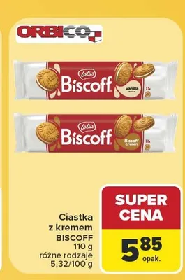 Ciastka z kremem waniliowym Lotus Biscoff promocja w Carrefour Market