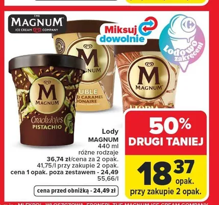 Lody Magnum Double Caramel Billionaire promocja w Carrefour
