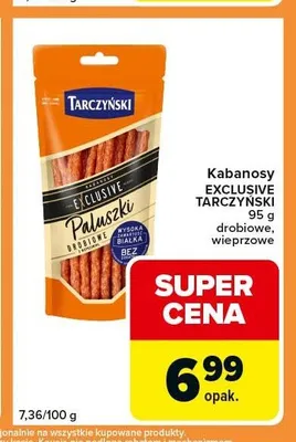 Kabanosy Exclusive Tarczyński wieprzowe 95g promocja w Carrefour Express