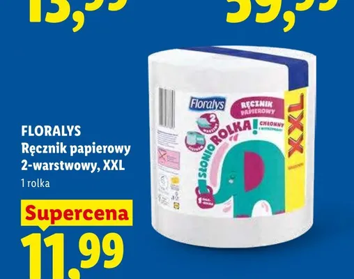 Ręcznik papierowy 2-warstwowy XXL Floralys promocja w Lidl
