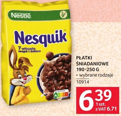 Płatki śniadaniowe Nesquik 190-250 g promocja w Selgros