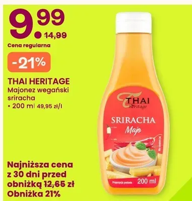 Majonez wegański sriracha Thai Heritage promocja w Frisco