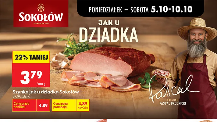 Szynka jak u dziadka Sokołów promocja w Biedronka