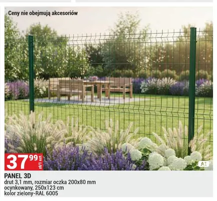 Panel 3D ocynkowany 250x123 cm promocja w Merkury Market