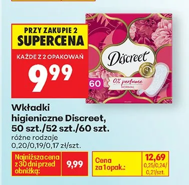 Wkładki higieniczne promocja w Biedronka