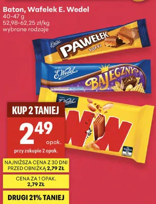 Baton Pawełek Toffi E. Wedel promocja w Delikatesy Centrum