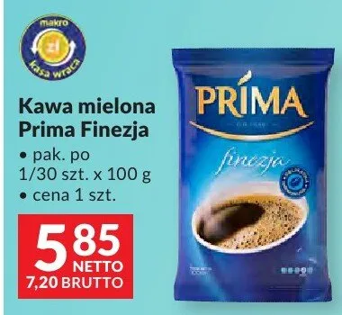 Kawa mielona Prima Finezja promocja w Makro