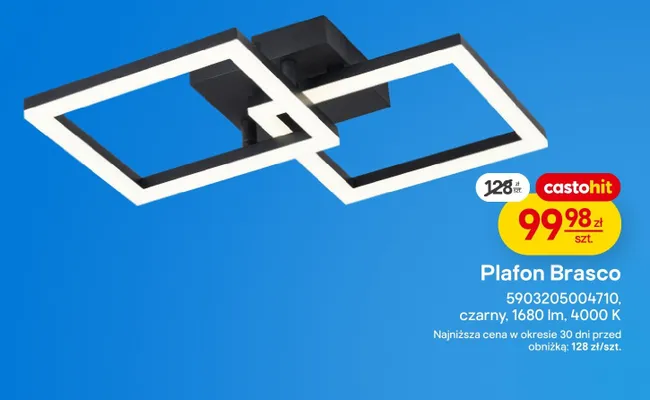 Plafon Brasco czarny, 1680 lm, 4000 K promocja w Castorama
