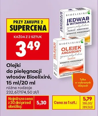 Olejki do pielęgnacji włosów, różne rodzaje promocja w Biedronka