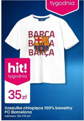 Koszulka chłopięca 100% bawełny FC Barcelona promocja w Pepco