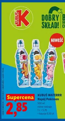 Napój Pokémon KUBUŚ WATERRR promocja w Lidl