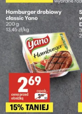 Hamburger drobiowy classic Yano promocja w Delikatesy Centrum