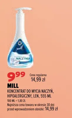 Koncentrat do mycia naczyń hipoalergiczny len Mill promocja w Drogerie Natura