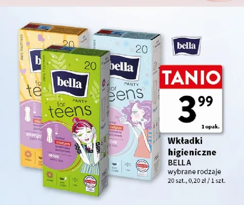Wkładki higieniczne Bella Panty for teens Sensitive promocja w Intermarche
