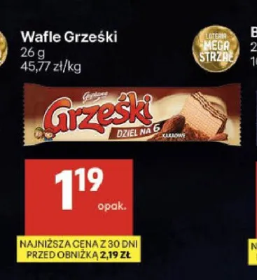 Wafle Grześki promocja w Delikatesy Centrum