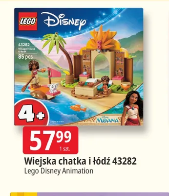 Klocki Lego Disney Animation Wiejska chatka i łódź 43282 promocja w Leclerc