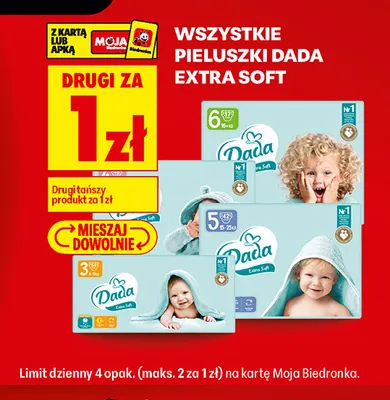 Pieluszki Dada Extra Soft promocja w Biedronka