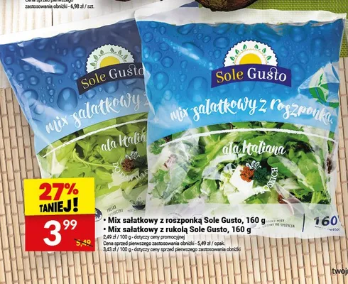 Mix sałatkowy z rukolą Sole Gusto promocja w Twój Market