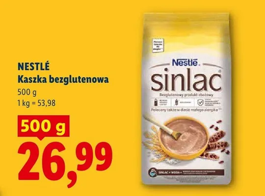 Kaszka bezglutenowa Nestlé Sinlac promocja w Lidl