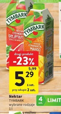 Nektar Tymbark pomarańcza mango promocja w Intermarche