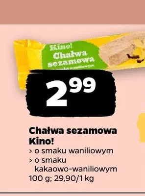 Chałwa sezamowa o smaku kakaowo-waniliowym Kino! promocja w Netto